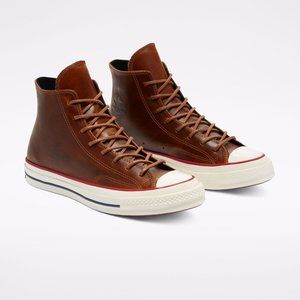 Converse Men's Chuck 70 Hi Full Grain Leather 170094C Clove Brown Shoes NWB